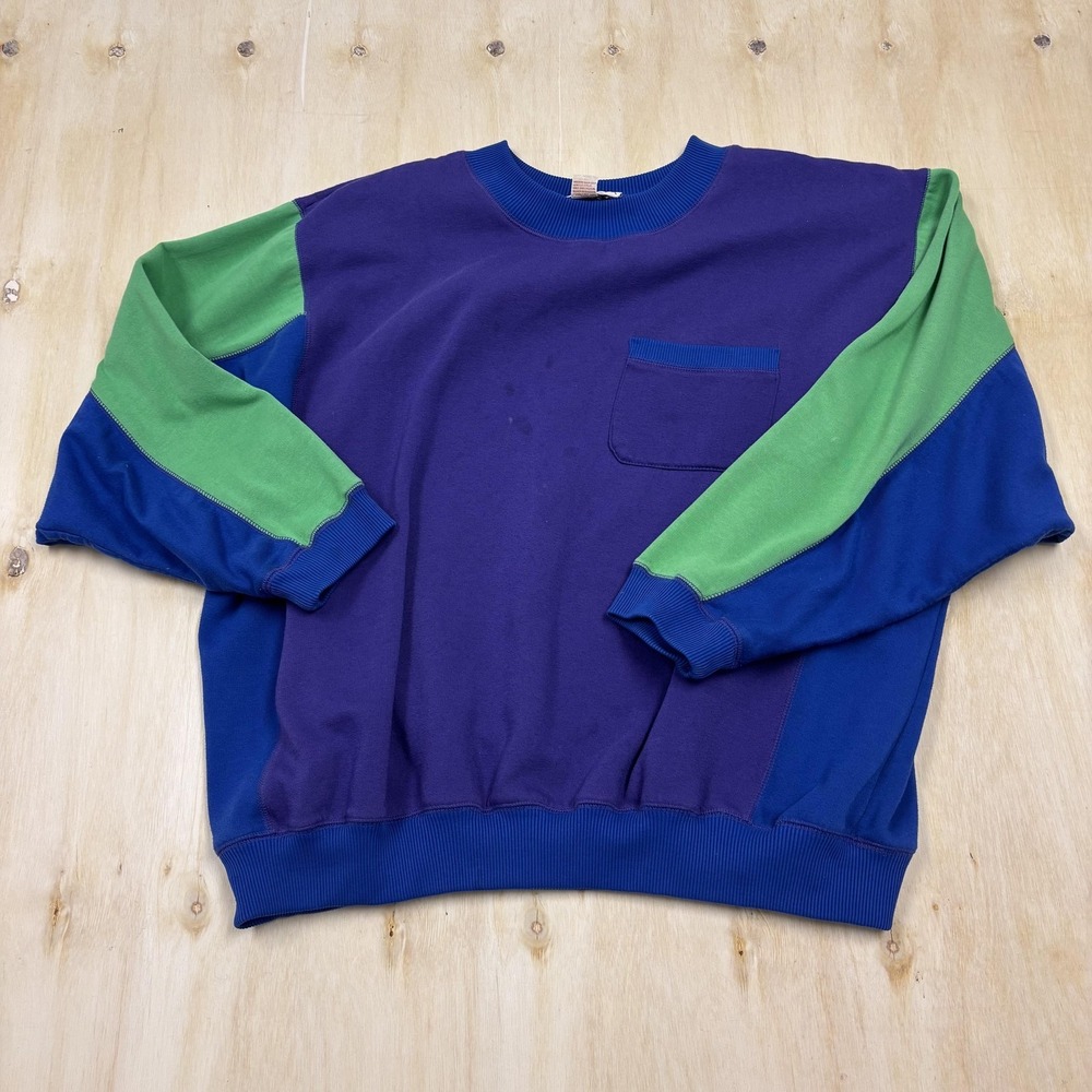 Vintage Venezia Sweatshirt Womens Plus Size 26/28 Colorblock Fleece Pullover